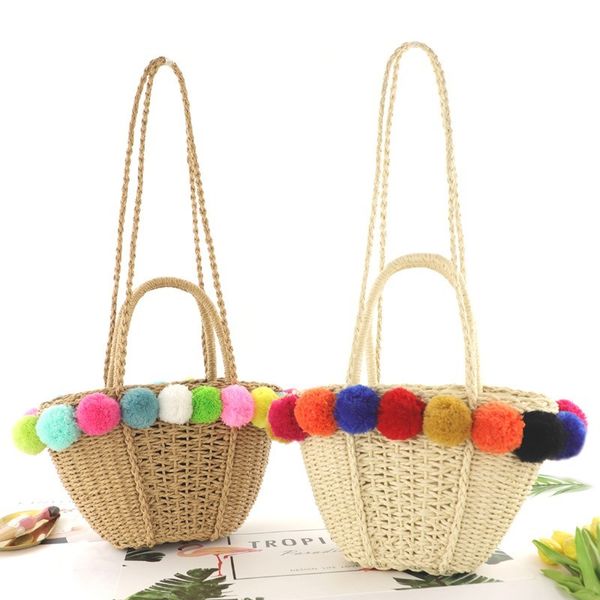 new rainbow hair ball straw bag ins shoulder portable leisure woven handbag beach female messenger bag
new rainbow hair ball straw bag ins shoulder portable leisure woven handbag beach female messenger bag