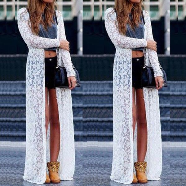 2019 women sheer lace bikini long cover-up long sleeve floral sheer loose summer cardigan ladies swimwear beach, Blue;gray
2019 women sheer lace bikini long cover-up long sleeve floral sheer loose summer cardigan ladies swimwear beach, Blue;gray