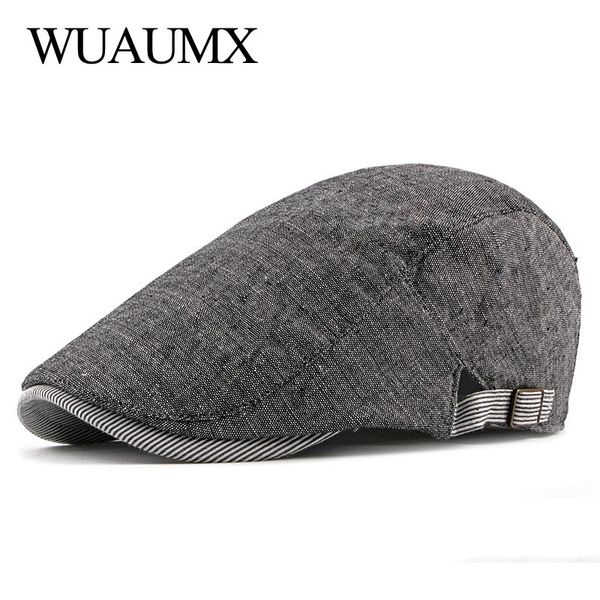 wuaumx summer berets hat men thin newsboy caps women artist painter visors men's beret cap herringbone flat caps adjustable, Blue;gray
wuaumx summer berets hat men thin newsboy caps women artist painter visors men's beret cap herringbone flat caps adjustable, Blue;gray