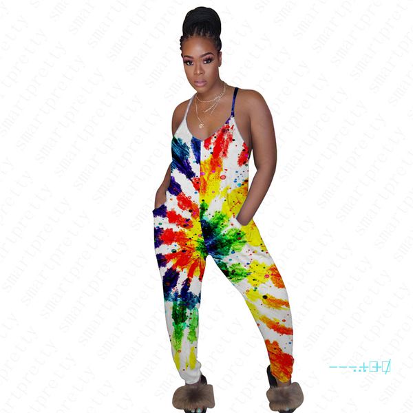women strap harem pants jumpsuit summer rompers one piece low neck vest bodysuit trendy tie dye pants with pocket clubwear beachwear d5608, Black;white
women strap harem pants jumpsuit summer rompers one piece low neck vest bodysuit trendy tie dye pants with pocket clubwear beachwear d5608, Black;white
