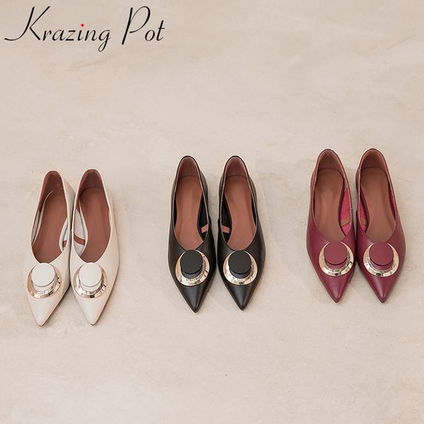 krazing pot cow leather low heels pointed toe shallow women pumps runway shallow solid office lady dating dress spring shoes l25, Black
krazing pot cow leather low heels pointed toe shallow women pumps runway shallow solid office lady dating dress spring shoes l25, Black