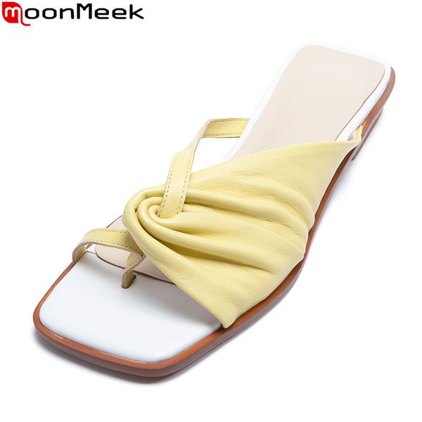 moonmeek 2020 new genuine leather women flats comfortable flat heel square toe casual shoes summer women slippers, Black
moonmeek 2020 new genuine leather women flats comfortable flat heel square toe casual shoes summer women slippers, Black