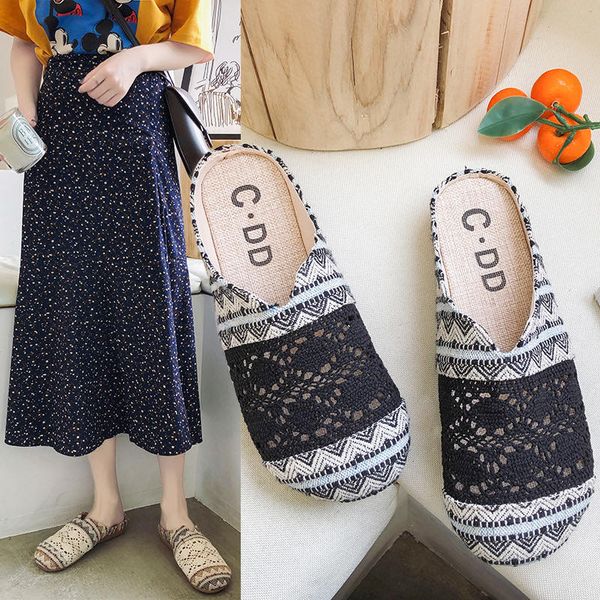 new hollow lace breathable fisherman shoes lace shoes half slippers female one pedal lazy linen baotou women's, Black
new hollow lace breathable fisherman shoes lace shoes half slippers female one pedal lazy linen baotou women's, Black