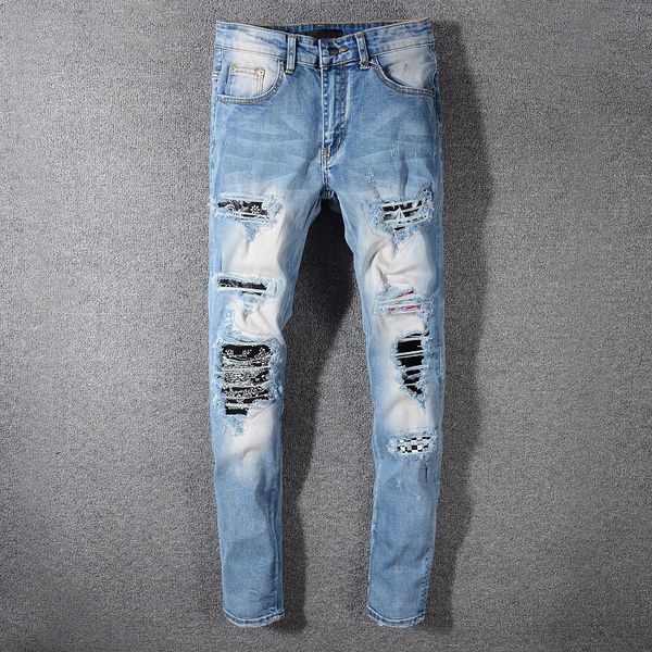 2020s new arrival fashion casual brand men's design casual blue slim hole stitching lightweight jeans man's moto hole jeans pants
2020s new arrival fashion casual brand men's design casual blue slim hole stitching lightweight jeans man's moto hole jeans pants