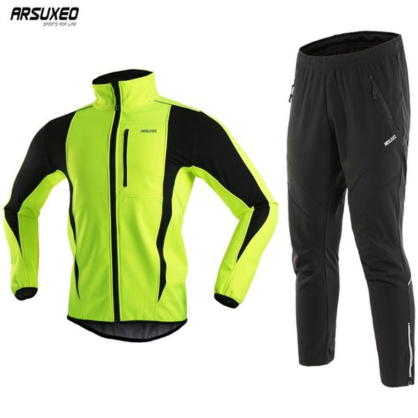 arsuxeo men's thermal fleece cycling jacket set winter windproof sportswear bicycle pants mtb jersey bike suits clothing 15kk, Black;blue
arsuxeo men's thermal fleece cycling jacket set winter windproof sportswear bicycle pants mtb jersey bike suits clothing 15kk, Black;blue