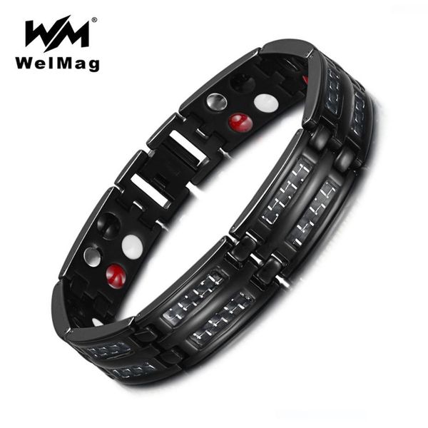 welmag black bracelet mens titanium carbon fiber double row health care elements magnetic bracelets & bangles dropship 2019, Golden;silver
welmag black bracelet mens titanium carbon fiber double row health care elements magnetic bracelets & bangles dropship 2019, Golden;silver