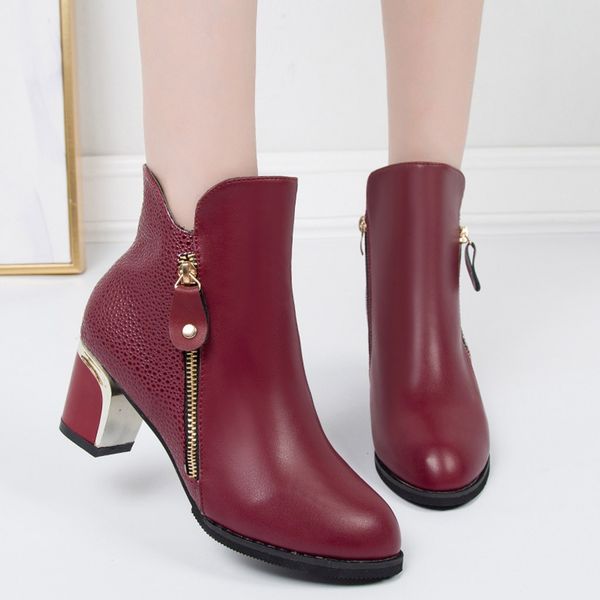 15#fashion women ankle boot thick high heel pumps england round boots student shoes, Black
15#fashion women ankle boot thick high heel pumps england round boots student shoes, Black