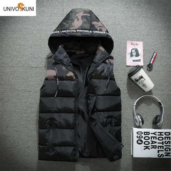 univos kuni 2019 new men's vest woman warm couple brand hooded vest male camouflage sleeveless autumn winter big size 4xl q6030, Black;white
univos kuni 2019 new men's vest woman warm couple brand hooded vest male camouflage sleeveless autumn winter big size 4xl q6030, Black;white