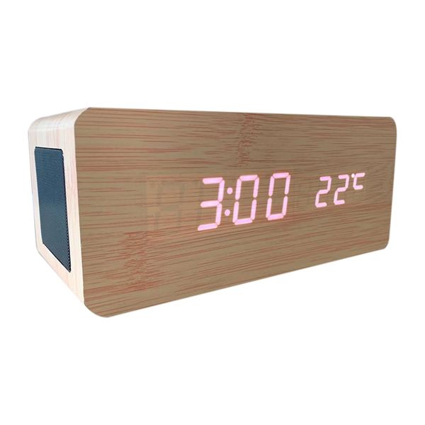 bamboo wooden alarm clock with bluetooth speaker voice control led digital clock wireless charging phone wood temperature table
bamboo wooden alarm clock with bluetooth speaker voice control led digital clock wireless charging phone wood temperature table
