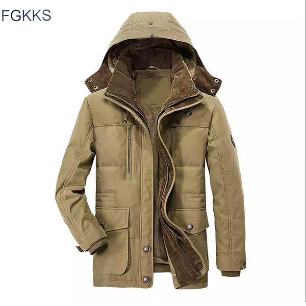 fgkks winter men parka jacket thicken warm solid color multi-pocket men parka hooded outwear man's casual coat, Tan;black
fgkks winter men parka jacket thicken warm solid color multi-pocket men parka hooded outwear man's casual coat, Tan;black