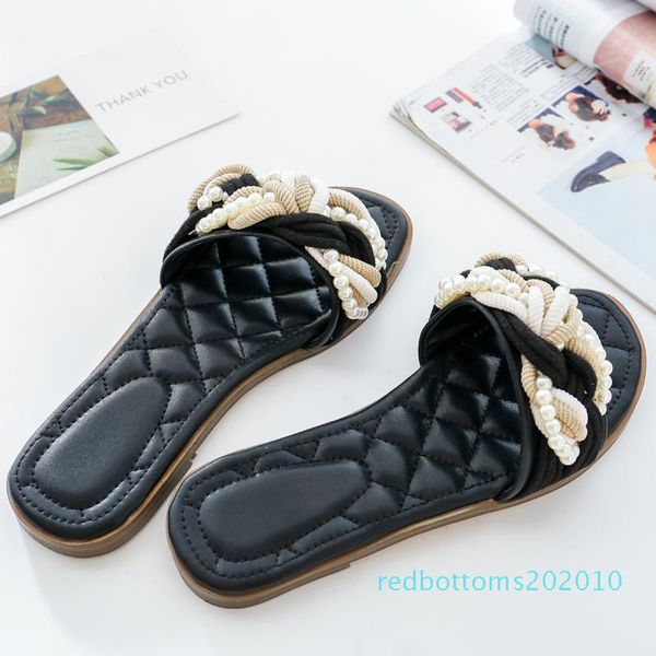 jawakye black real leather slipper woman open toe pearl flowers flat slides women fashion beach sandals 2018 r10
jawakye black real leather slipper woman open toe pearl flowers flat slides women fashion beach sandals 2018 r10