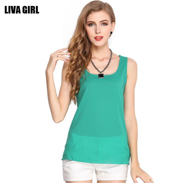 summer women's candy color chiffon crop casual loose round neck sleeveless vest ropa mujer camisas blusas ez*, White
summer women's candy color chiffon crop casual loose round neck sleeveless vest ropa mujer camisas blusas ez*, White