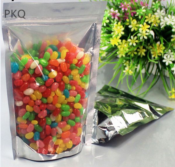 50pcs silver metallic plastic packaging pouch stand up clear aluminum foil zip lock bag for candy cookie baking 18size
50pcs silver metallic plastic packaging pouch stand up clear aluminum foil zip lock bag for candy cookie baking 18size