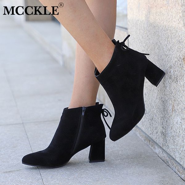 mcckle women ankle boots spring high heels faux suede plus size short boot zipper chunky thick heel shoes ladies casual shoes, Black
mcckle women ankle boots spring high heels faux suede plus size short boot zipper chunky thick heel shoes ladies casual shoes, Black
