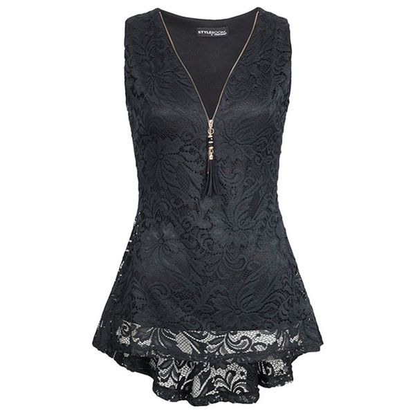 women summer sleeveless vest solid casual lace floral v-neck chiffon tank summer blouse short, White
women summer sleeveless vest solid casual lace floral v-neck chiffon tank summer blouse short, White