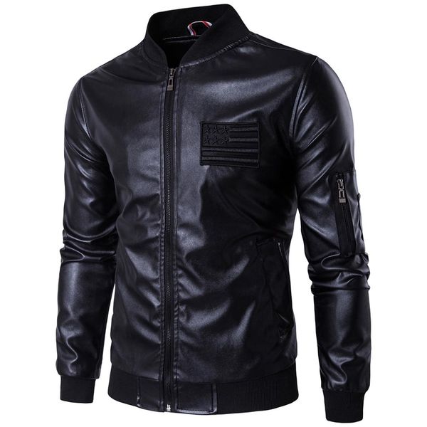 ouma 2018 spring clothing new style men's wear carrie leather coat locomotive stand collar fashion leather coat ultra-large size, Black
ouma 2018 spring clothing new style men's wear carrie leather coat locomotive stand collar fashion leather coat ultra-large size, Black