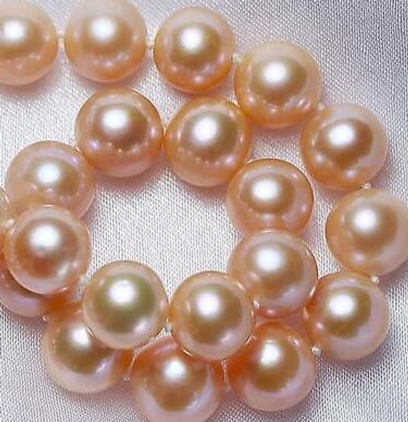 18 "9-10mm mar del sur natural rosa collar de perlas, Silver 
18 "9-10mm mar del sur natural rosa collar de perlas, Silver