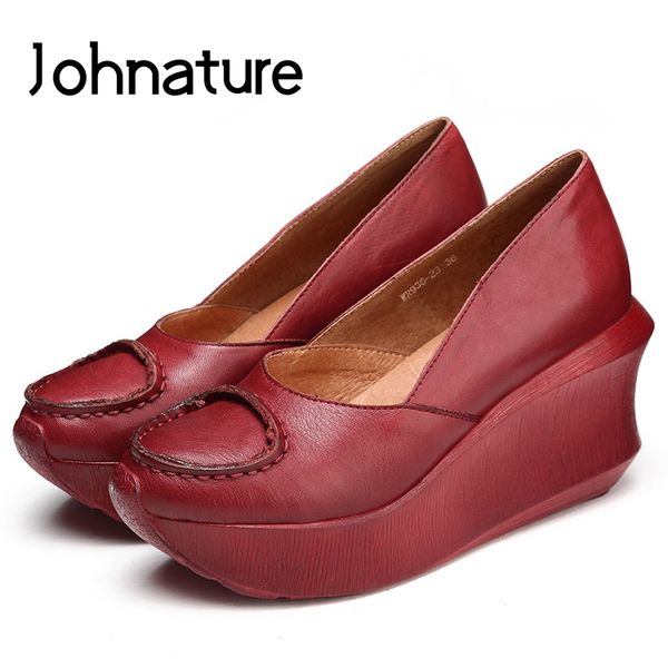 johnature 2019 new spring/summer genuine leather round toe casual retro wedges high (5cm-8cm) women shoes pumps, Black;white
johnature 2019 new spring/summer genuine leather round toe casual retro wedges high (5cm-8cm) women shoes pumps, Black;white