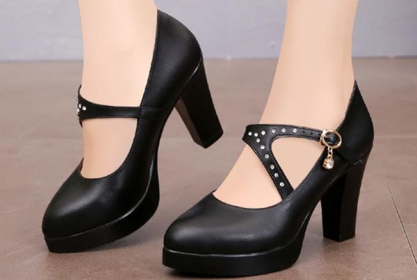 send 2018 spring and autumn new style coarse heel waterproof table shallow mouth high heel women's single shoes, Black
send 2018 spring and autumn new style coarse heel waterproof table shallow mouth high heel women's single shoes, Black