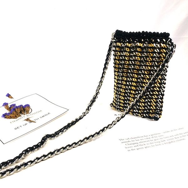 women's fashion accessories metal chain iron chain woven banquet messenger phone bag shoulder bag high-end women's
women's fashion accessories metal chain iron chain woven banquet messenger phone bag shoulder bag high-end women's