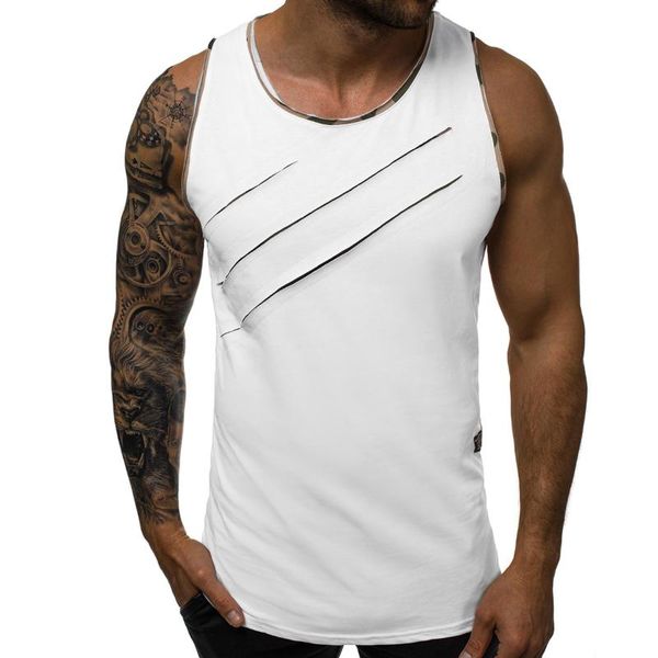 men' tank 2021 summer man vest hole folds personality patchwork fitness slim-type athletic casual sleeveless male fashion, White;black
men' tank 2021 summer man vest hole folds personality patchwork fitness slim-type athletic casual sleeveless male fashion, White;black