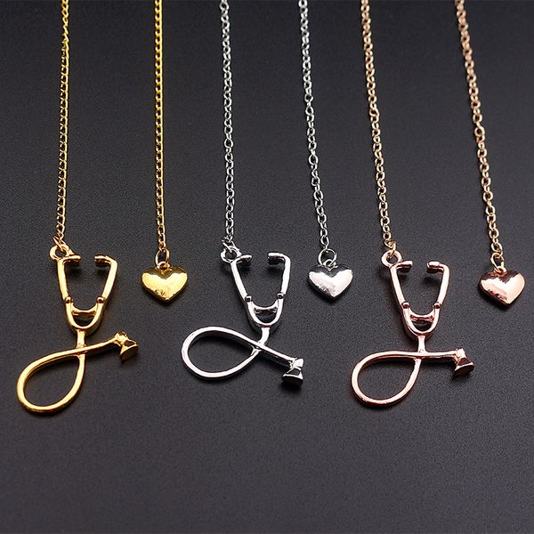 creative love hearts stethoscope necklace ecg pendant metal clavicle chain chokers medical designer jewelry for nurse doctor gifts 3colors, Silver
creative love hearts stethoscope necklace ecg pendant metal clavicle chain chokers medical designer jewelry for nurse doctor gifts 3colors, Silver