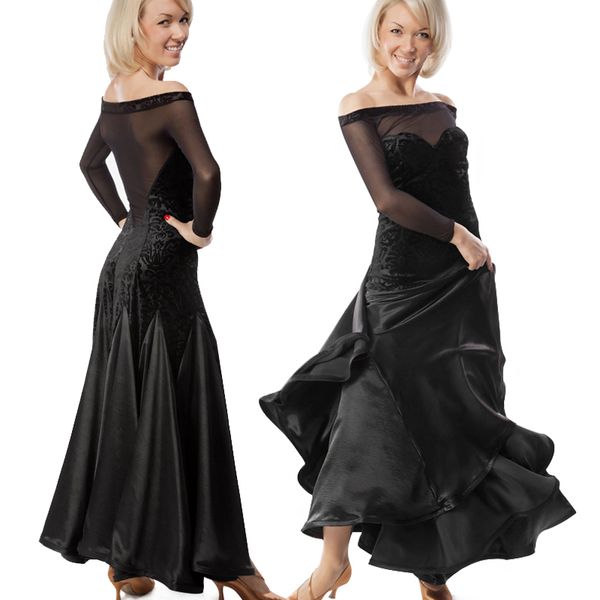 flattened the word collar dance dance dress skirt national standard big dress modern long sleeves new, Black;red
flattened the word collar dance dance dress skirt national standard big dress modern long sleeves new, Black;red