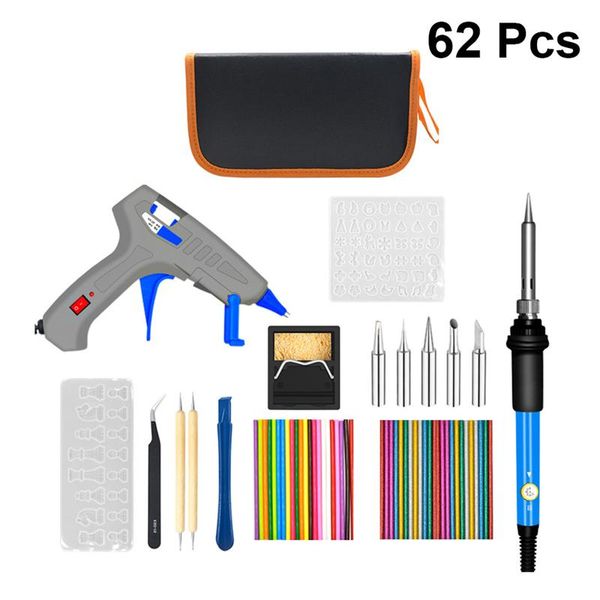 62pcs/set soldering tools temperature adjustable glue sprayer melt glue tool kit sticks dotting pen tweezers
62pcs/set soldering tools temperature adjustable glue sprayer melt glue tool kit sticks dotting pen tweezers