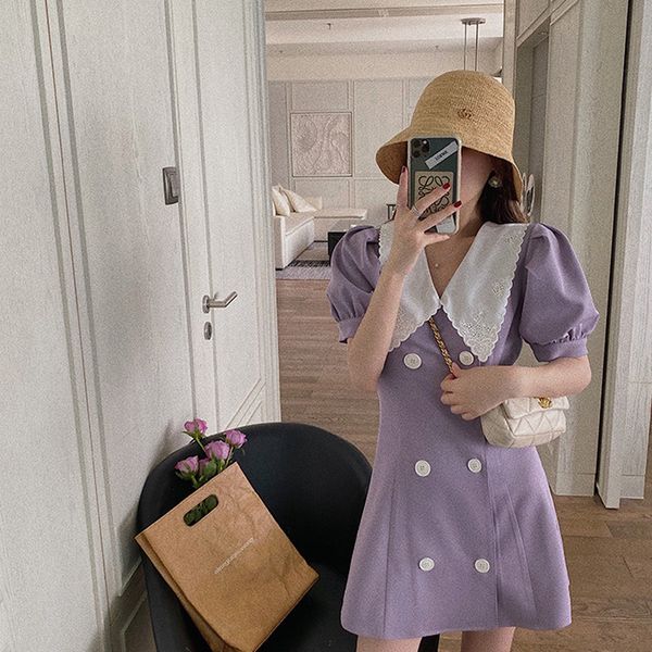 2020 summer purple salt sweet dress french temperament waist slimming small man wear suit skirt, Red
2020 summer purple salt sweet dress french temperament waist slimming small man wear suit skirt, Red