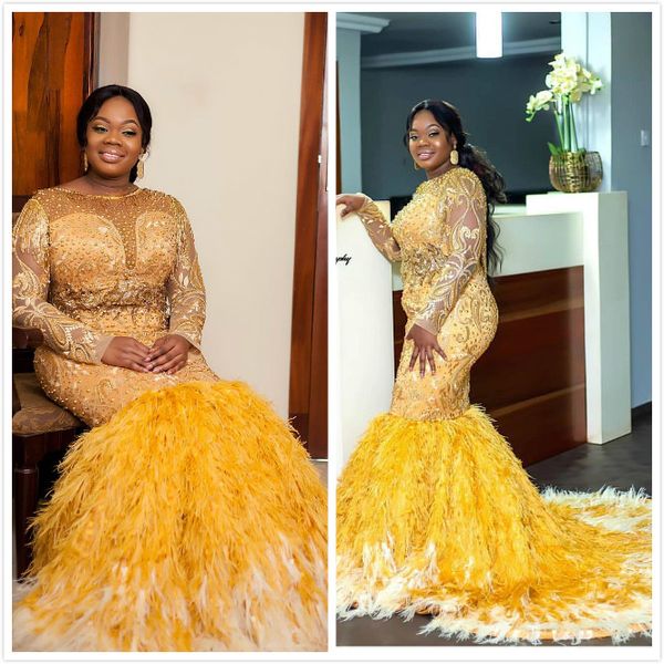 aso ebi 2019 arabic gold luxurious evening dresses lace beaded feather mermaid prom dresses sheer neck formal party pageant gowns zj404, Black
aso ebi 2019 arabic gold luxurious evening dresses lace beaded feather mermaid prom dresses sheer neck formal party pageant gowns zj404, Black