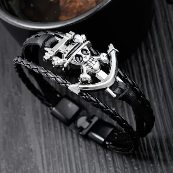 2020 role-playing men's accessories anime around stainless steel pirate flag leather bracelet bracelet halloween punk, Golden;silver
2020 role-playing men's accessories anime around stainless steel pirate flag leather bracelet bracelet halloween punk, Golden;silver