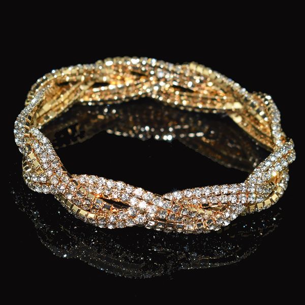 fashion crystal bracelet women's gold and silver crystal bracelet stretch wedding bridal bridesmaid gift party jewelry, Black
fashion crystal bracelet women's gold and silver crystal bracelet stretch wedding bridal bridesmaid gift party jewelry, Black