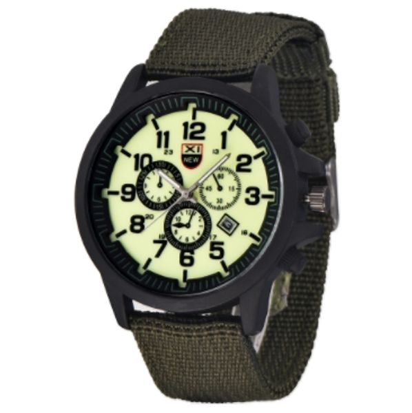 new men nylon cloth with calendar hand student outdoor sports quartz movement watch round dial three-eye decorative watch wholesale, Slivery;brown
new men nylon cloth with calendar hand student outdoor sports quartz movement watch round dial three-eye decorative watch wholesale, Slivery;brown