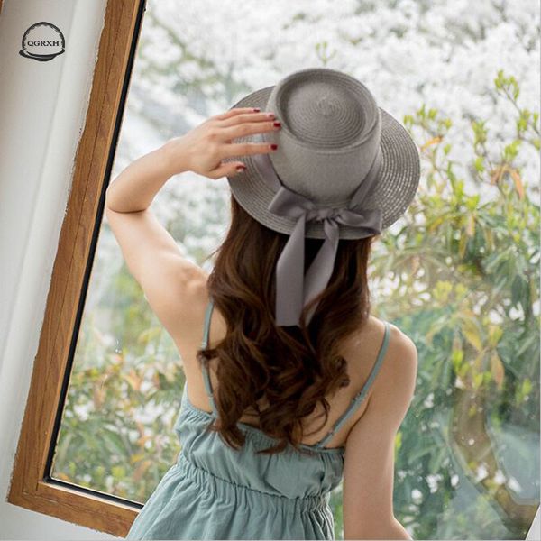 summer hat woman wide eaves flat straw hat fashion ribbon bow sun outdoor leisure travel beach shade sunscreen bucket, Blue;gray
summer hat woman wide eaves flat straw hat fashion ribbon bow sun outdoor leisure travel beach shade sunscreen bucket, Blue;gray