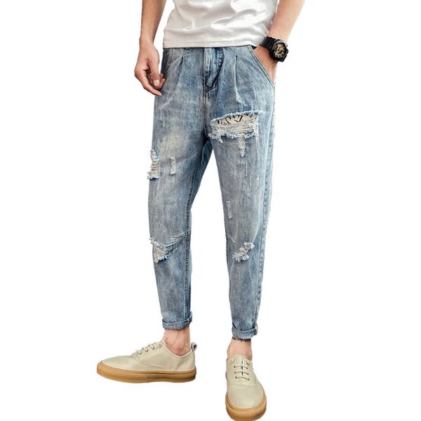 2020 spring slim fit casual ripped jeans men summer new men skinny jeans fashion light blue hole pants denim trousers
2020 spring slim fit casual ripped jeans men summer new men skinny jeans fashion light blue hole pants denim trousers