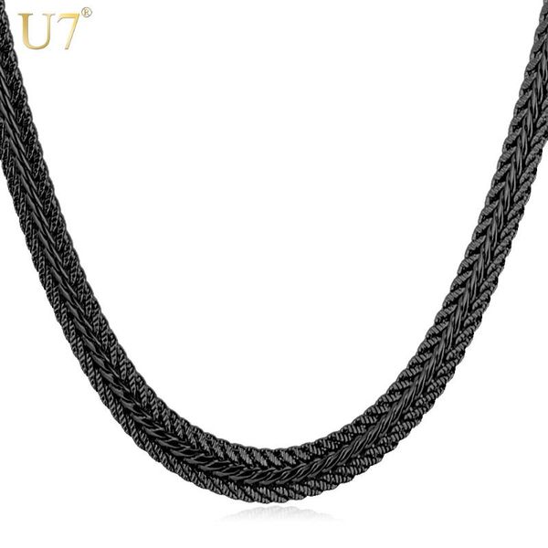 u7 men long necklace black trendy 6mm 6 size unique foxtail chain necklaces & pendants men fashion jewelry n561, Silver 
u7 men long necklace black trendy 6mm 6 size unique foxtail chain necklaces & pendants men fashion jewelry n561, Silver