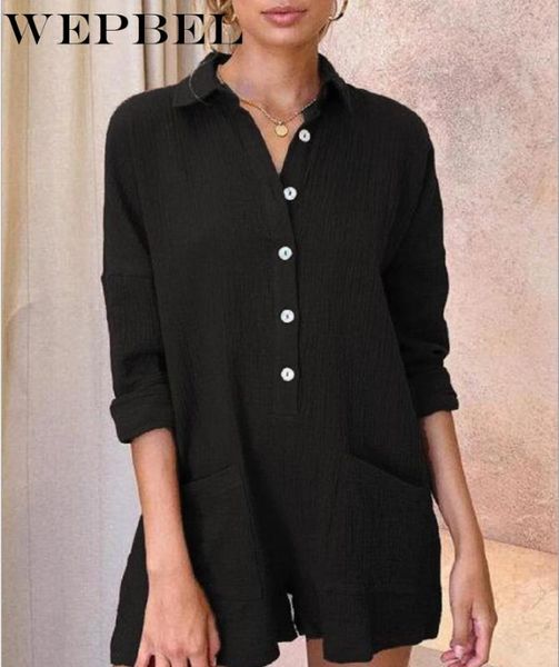 wepbel streetwear jumpsuits women summer solid casual short sleeve shirts female jumpsuits loose playsuits, Black;white
wepbel streetwear jumpsuits women summer solid casual short sleeve shirts female jumpsuits loose playsuits, Black;white