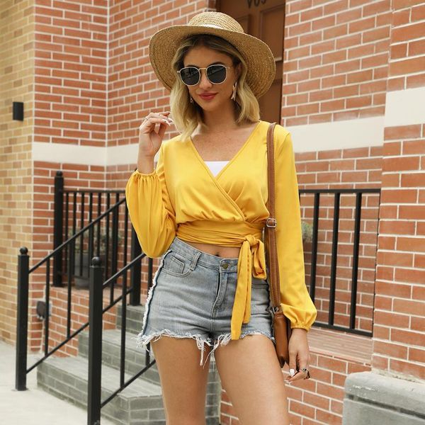 fashion short blouse women ruched bow sashes full lantern sleeve draped crop ladies casual summer shirt blusa feminina 2020, White
fashion short blouse women ruched bow sashes full lantern sleeve draped crop ladies casual summer shirt blusa feminina 2020, White