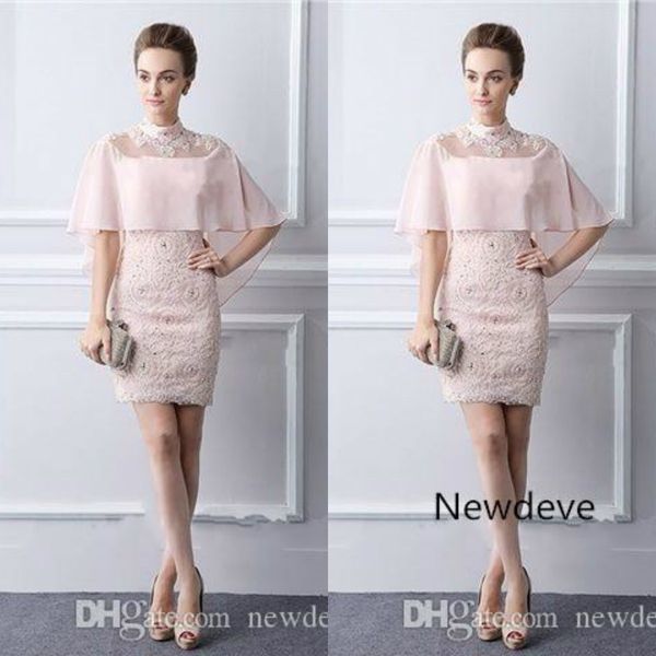 pink mother of the bride dresses with wraps high neck lace formal gowns custom made sheath short wedding guest dress, Black;red
pink mother of the bride dresses with wraps high neck lace formal gowns custom made sheath short wedding guest dress, Black;red