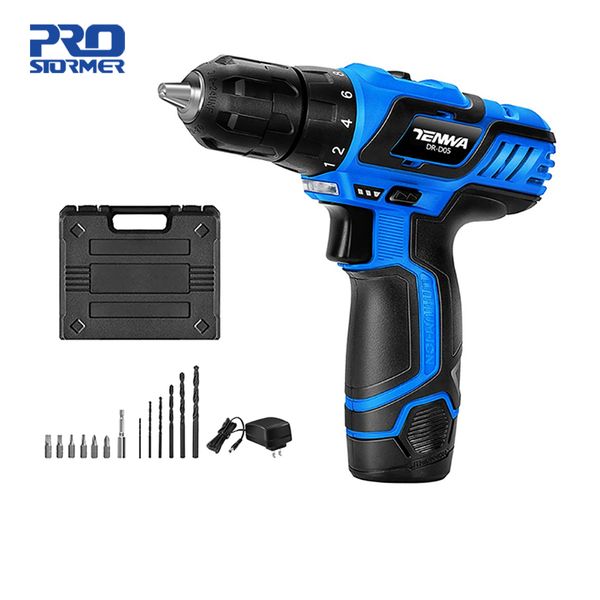 prostormer 12v cordless drill with strong platic box 13pcs drill bit set electric for woodworking mini power tools
prostormer 12v cordless drill with strong platic box 13pcs drill bit set electric for woodworking mini power tools