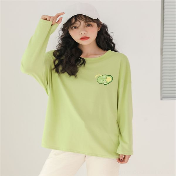autumn 2020 simple fresh avocado printing all-match loose casual round collar long sleeve t-shirt female, White
autumn 2020 simple fresh avocado printing all-match loose casual round collar long sleeve t-shirt female, White
