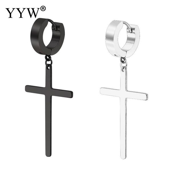 yyw new punk fashion women male prayer black original 316 stainless steel huggie loop cross charm drop dangle earrings, Silver
yyw new punk fashion women male prayer black original 316 stainless steel huggie loop cross charm drop dangle earrings, Silver