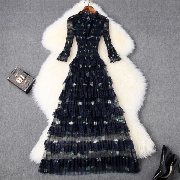 2019 new superior quality spring elegant lace cake dress ladies celebrities gauze long party dress summer womens dresses, Black;gray
2019 new superior quality spring elegant lace cake dress ladies celebrities gauze long party dress summer womens dresses, Black;gray