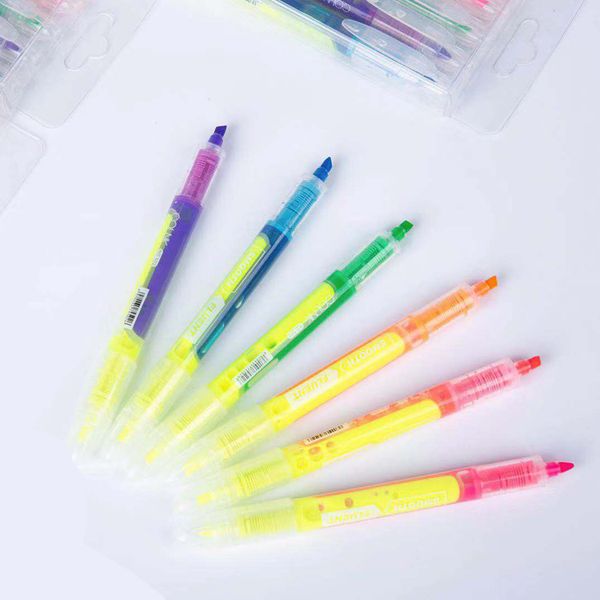 6 pack/lot double head straight liquid type colorful candy color highlighters promotional art markers gift stationery, Black;red
6 pack/lot double head straight liquid type colorful candy color highlighters promotional art markers gift stationery, Black;red