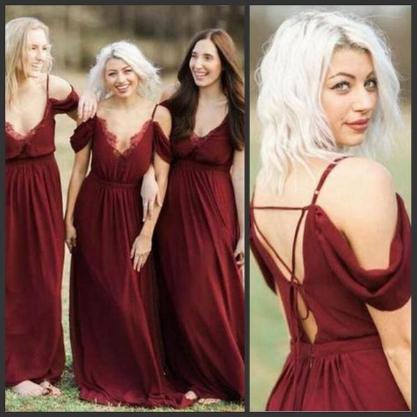 burgundy simple bridesmaid dresses v neck spaghetti strap ruffles back lace up maid of honor dresses floor length wedding guest dresses, Blue;red
burgundy simple bridesmaid dresses v neck spaghetti strap ruffles back lace up maid of honor dresses floor length wedding guest dresses, Blue;red