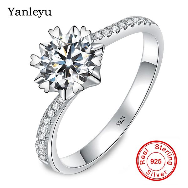 yanleyu original solid 925 silver 6.5mm sona diamant wedding ring elegant women twist snow flower engagement ring jewelry pr273, Slivery;golden
yanleyu original solid 925 silver 6.5mm sona diamant wedding ring elegant women twist snow flower engagement ring jewelry pr273, Slivery;golden