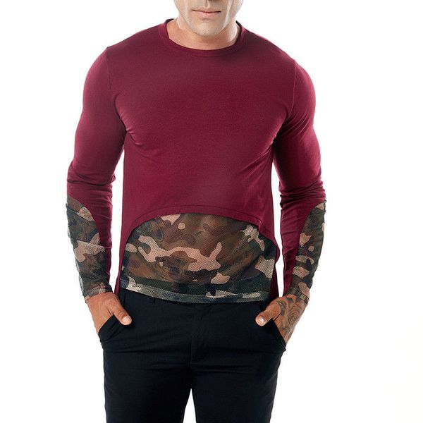 2018 new autumn men o neck camouflage patchwork solid t-shirts long sleeve cotton pullover tee, White;black
2018 new autumn men o neck camouflage patchwork solid t-shirts long sleeve cotton pullover tee, White;black
