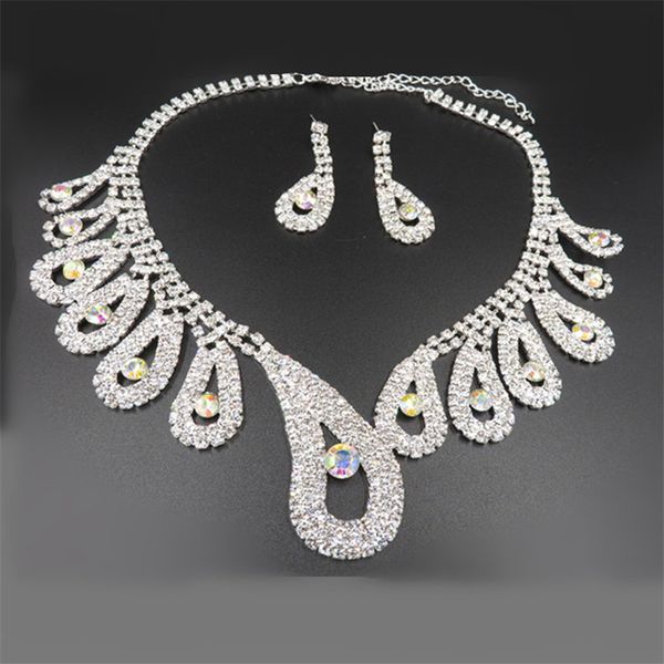 Elegant Rhinestone Bridal Necklace Earrings Jewelry Set Silver Plated Cheap Accessories for Prom Evening Party Necklace Earrings Suits
Elegant Rhinestone Bridal Necklace Earrings Jewelry Set Silver Plated Cheap Accessories for Prom Evening Party Necklace Earrings Suits