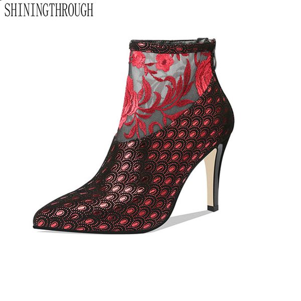 2020 summer boots women mesh silk thin high heels party wedding shoes woman pointed toe zipper basic ankle boots, Black
2020 summer boots women mesh silk thin high heels party wedding shoes woman pointed toe zipper basic ankle boots, Black