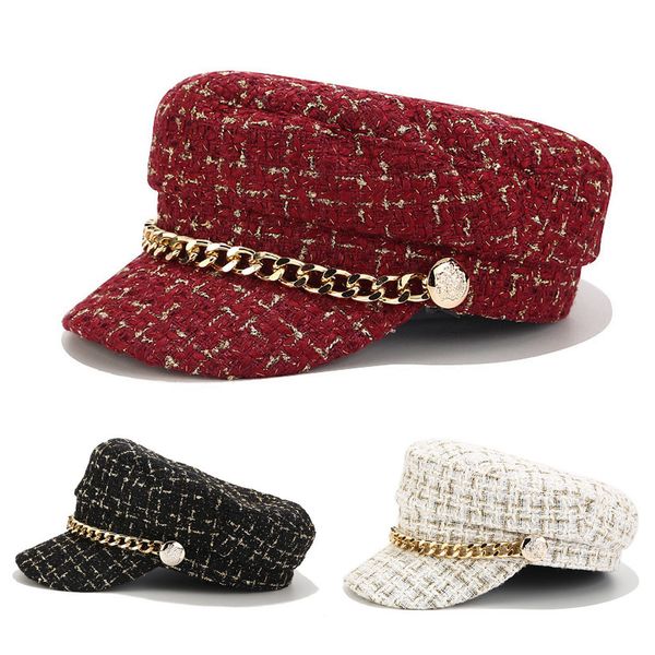 peaked cap women's chain navy hat retro cap outdoor flat hat travel fashion styling matching supplies #yl10
peaked cap women's chain navy hat retro cap outdoor flat hat travel fashion styling matching supplies #yl10